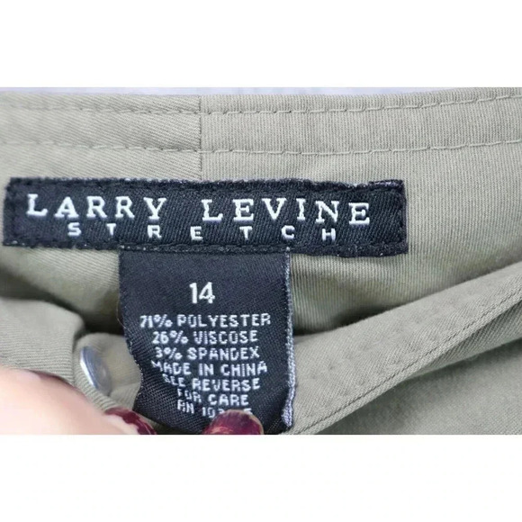 Larry Levine Stretch Women's Olive Green Capri's -Sz. 14-Pockets-Nice - Picture 6 of 9